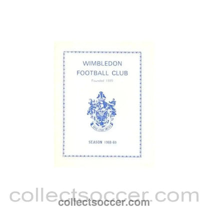 1968 - Wimbledon v King's Lynn official programme 10/09/1968 - Collect Soccer