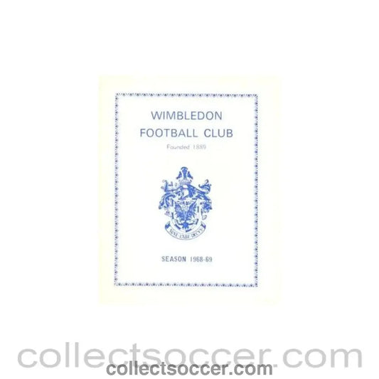 1968 - Wimbledon v King's Lynn official programme 10/09/1968 - Collect Soccer