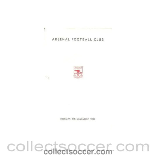 1969 - Arsenal - Dinner & Cabaret to The Honorary Stewards of Arsenal FC menu with ribbon 09/12/1969