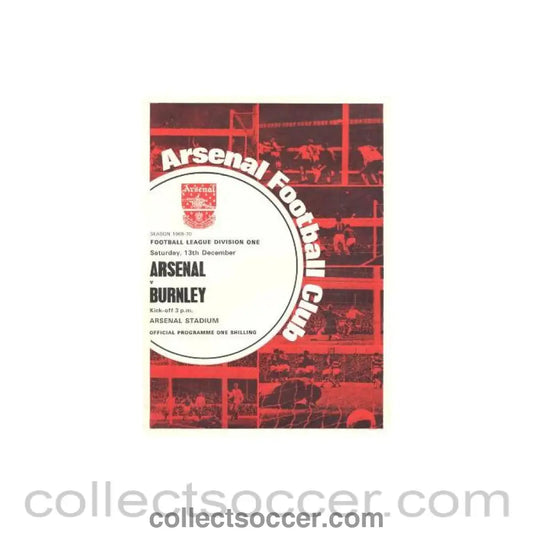 1969 - Arsenal v Burnley official programme 13/12/1969