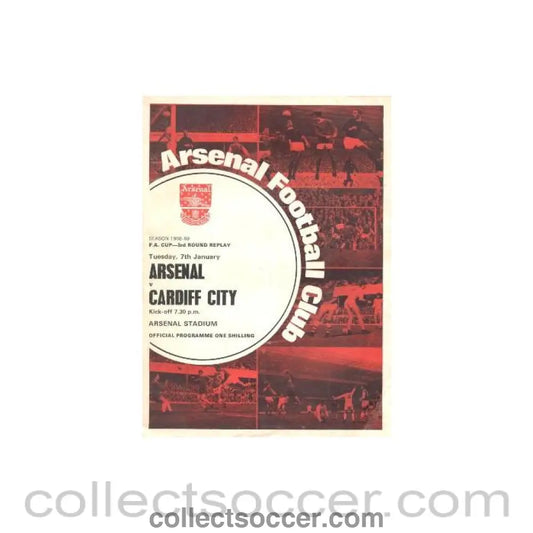 1969 - Arsenal v Cardiff City official programme 07/01/1969