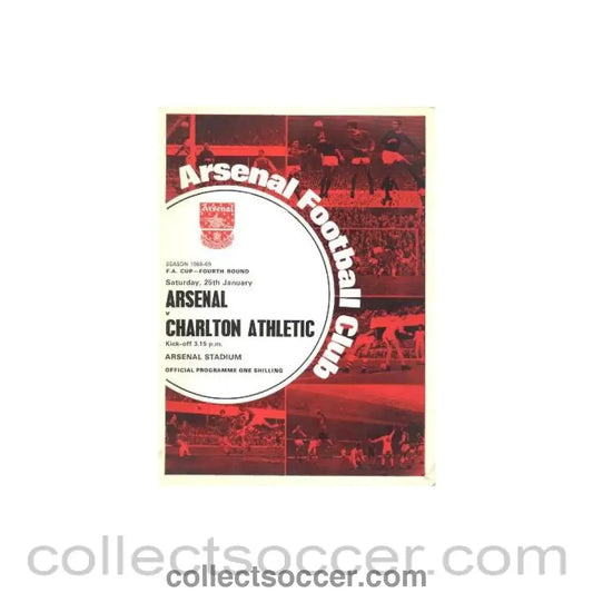 1969 - Arsenal v Charlton Athletic official programme 25/01/1969 F.A. Cup