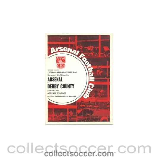 1969 - Arsenal v Derby County official programme 08/11/1969