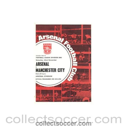 1969 - Arsenal v Manchester City official programme 22/11/1969 - Collect Soccer
