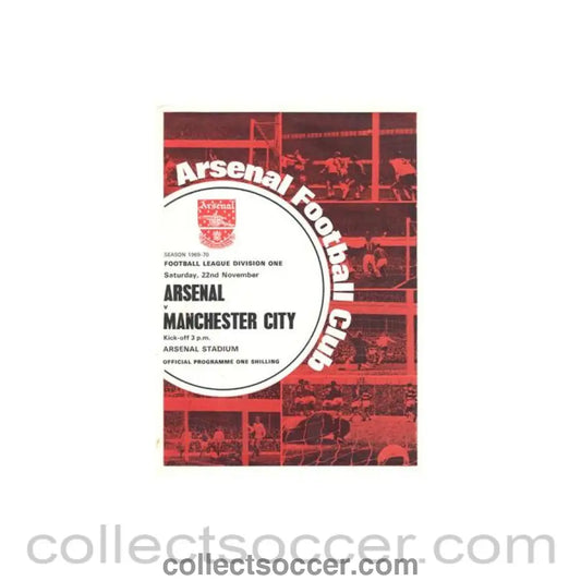 1969 - Arsenal v Manchester City official programme 22/11/1969
