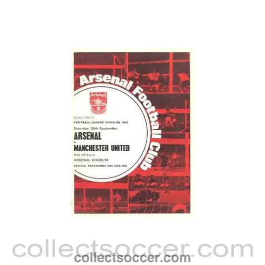 1969 - Arsenal v Manchester United official programme 20/09/1969 Football League
