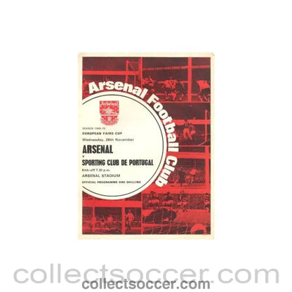 1969 Arsenal v Sporting Club de Portugal European Fairs Cup official programme 26/11/1969
