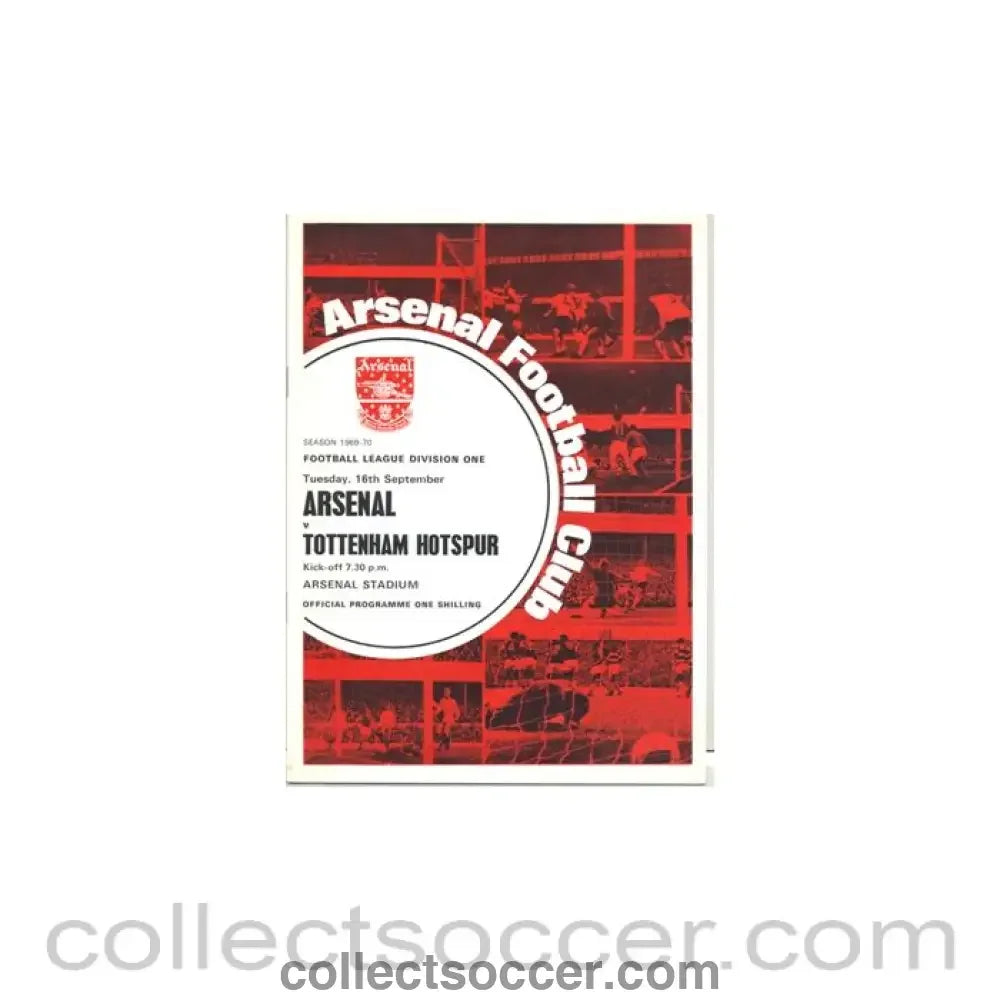 1969 - Arsenal v Tottenham Hotspur official programme 16/09/1969