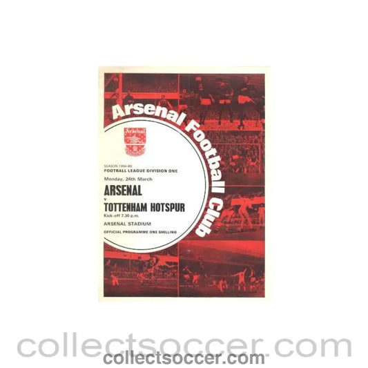 1969 - Arsenal v Tottenham Hotspur official programme 24/03/1969