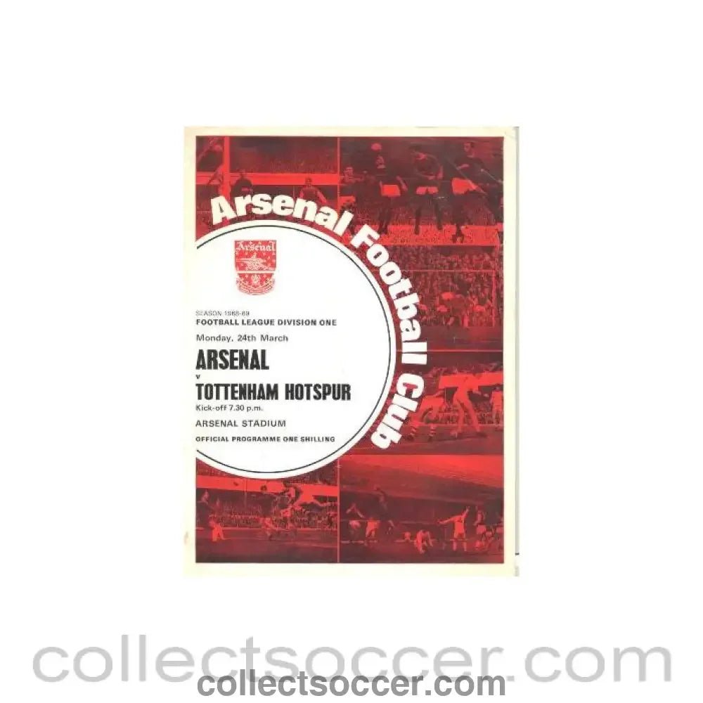 1969 - Arsenal v Tottenham Hotspur official programme 24/03/1969 Football League - Collect Soccer
