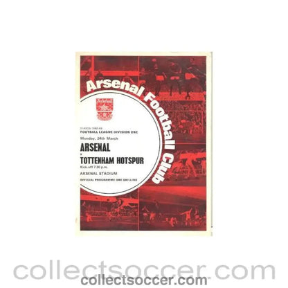 1969 - Arsenal v Tottenham Hotspur official programme 24/03/1969 Football League - Collect Soccer