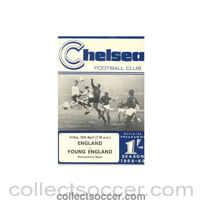 1969 - AtChelsea England v Young England official programme 25/04/1969 - Collect Soccer