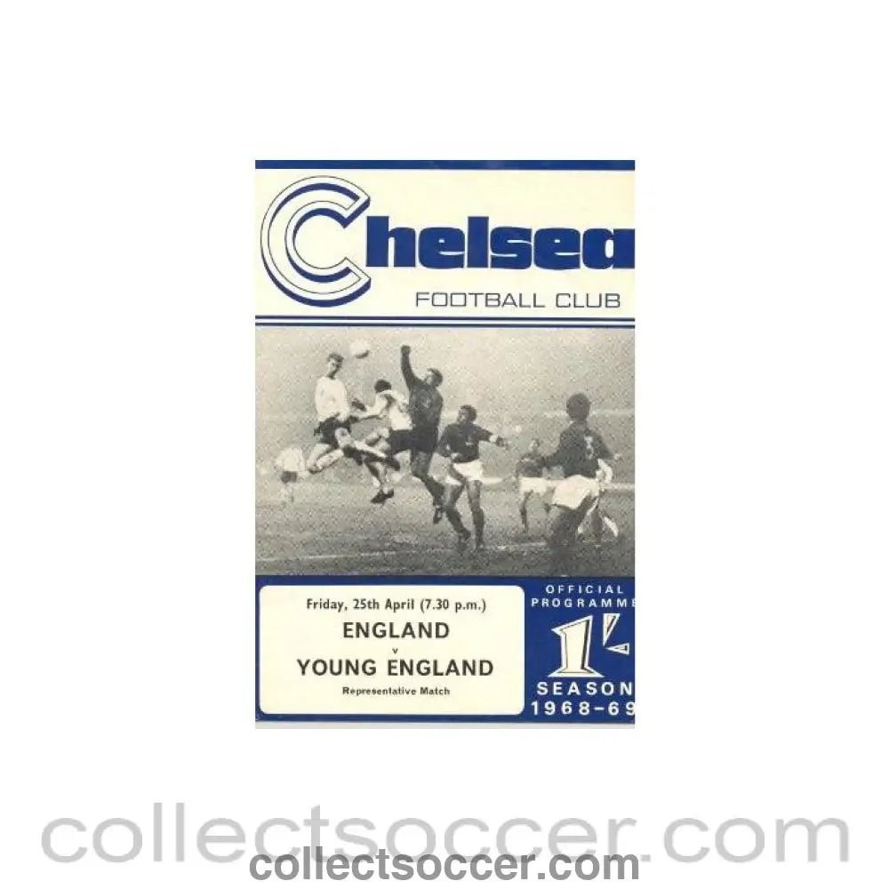 1969 - AtChelsea England v Young England official programme 25/04/1969 - Collect Soccer