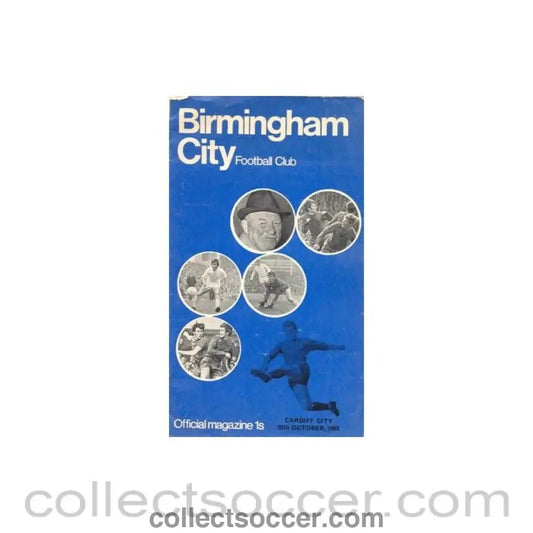 1969 - Birmingham City v Cardiff City official programme 25/10/1969 Football League - Collect Soccer