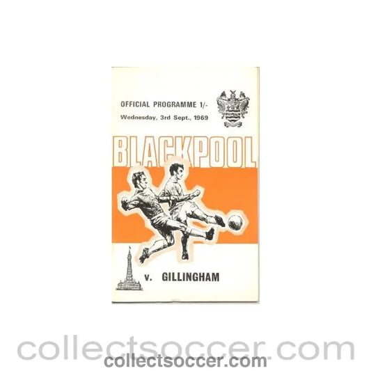 1969 - Blackpool v Gillingham official programme 03/09/1969 Football League
