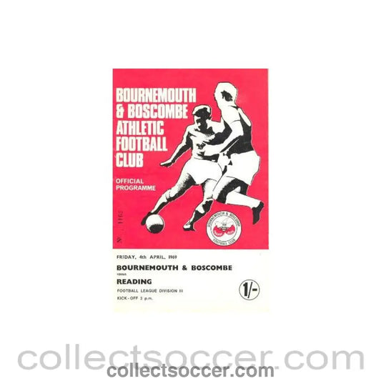 1969 - Bournemouth v Reading official programme 04/04/1969