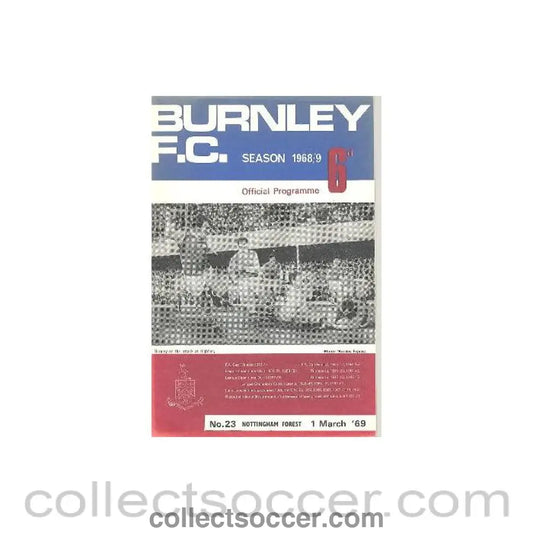 1969 - Burnley v Nottingham Forest official programme 01/03/1969