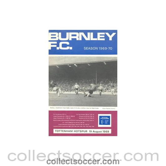 1969 - Burnley v Tottenham Hotspur official programme 19/08/1969 Football League