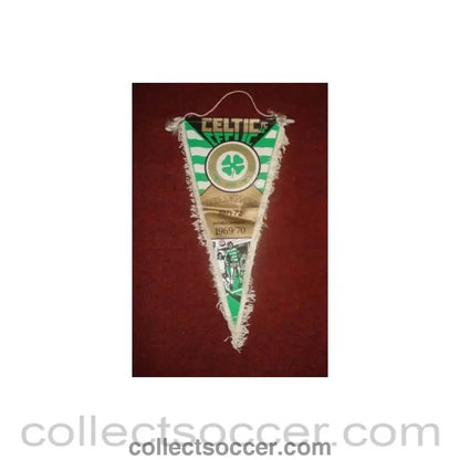 1969 - Celtic Double Winners 1969-1970 and 1971-1972 Pennant, 40 x 20 cm - Collect Soccer