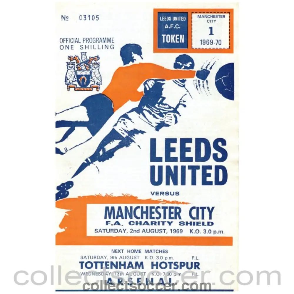 1969 Charity Shield Official Programme Leeds United v Manchester City - Collect Soccer