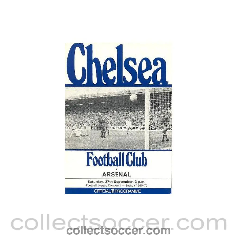 1969 - Chelsea v Arsenal official programme 27/09/1969 Football League
