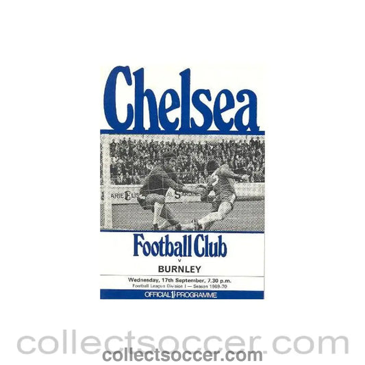 1969 - Chelsea v Burnley official programme 17/09/1969 Football League hole-punched half price