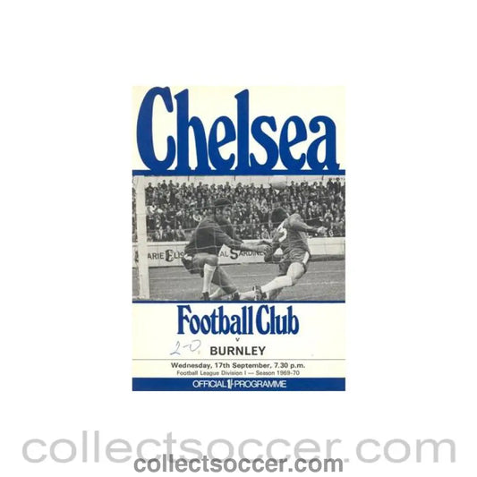 1969 - Chelsea v Burnley official programme 17/09/1969 Football League token missing and hence half price