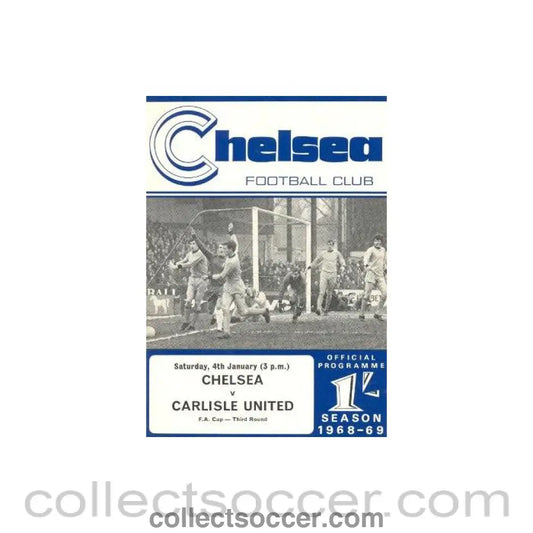 1969 - Chelsea v Carlisle official programme 04/01/1969