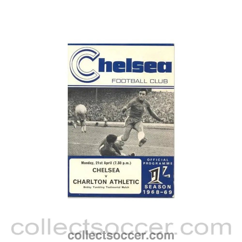 1969 - Chelsea v Charlton Athletic official programme 21/04/1969 - Collect Soccer