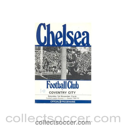 1969 - Chelsea v Coventry City official programme 01/11/1969 Football League token missing and hence half price