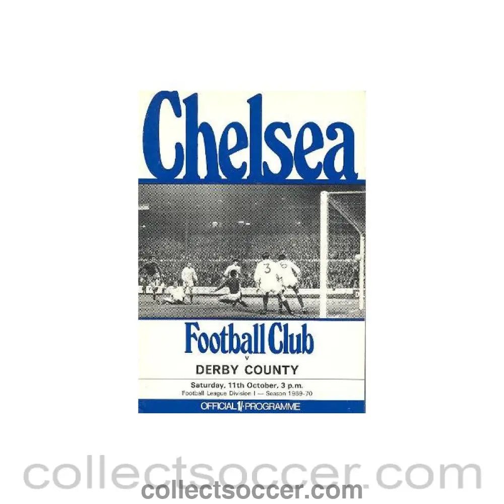 1969 - Chelsea v Derby County official programme 11/10/1969 Football League - Collect Soccer