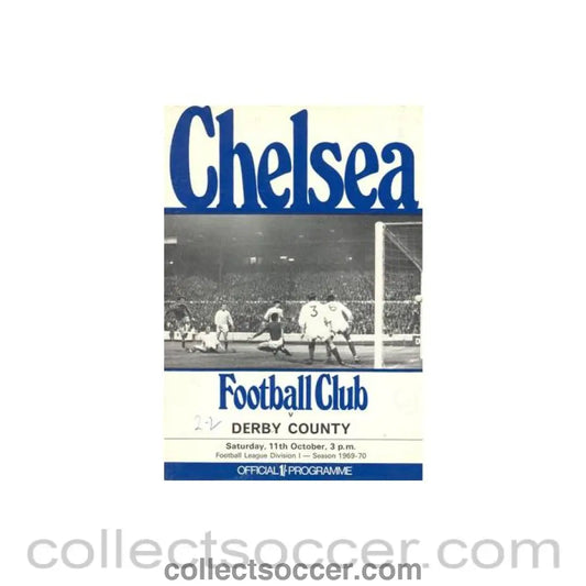1969 - Chelsea v Derby County official programme 11/10/1969 Football League token missing and hence half price