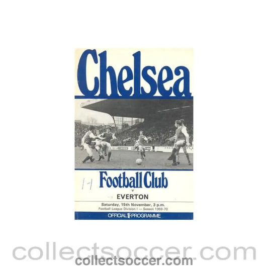 1969 - Chelsea v Everton official programme 15/11/1969 Football League token missing and hence half price