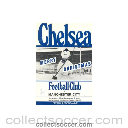 1969 - Chelsea v Manchester City official programme 20/12/1969 Football League token missing and hence half price