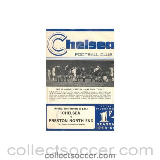 1969 - Chelsea v Preston North End official programme 03/02/1969