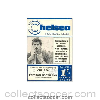 1969 - Chelsea v Preston North End official programme 29/01/1969 - Collect Soccer