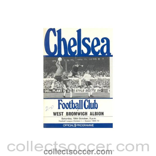 1969 - Chelsea v West Bromwich Albion official programme 18/10/1969 Football League token missing and hence half price