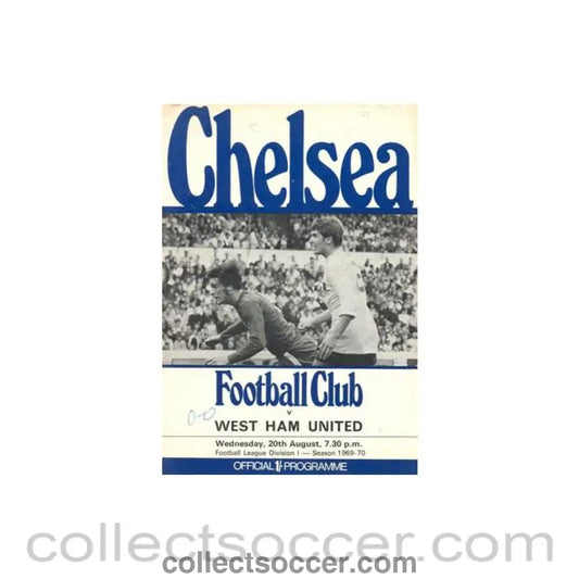 1969 - Chelsea v West Ham United official programme 20/08/1969 Football League token missing and hence half price