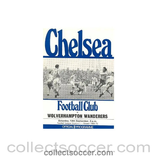 1969 - Chelsea v Wolverhampton Wanderers official programme 13/09/1969 Football League