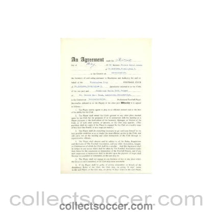 1969 - Contract For Hire of a Player between Birmingham City F.C. and Frederick Brian Webb Farmer of 13/05/1969 - Collect Soccer