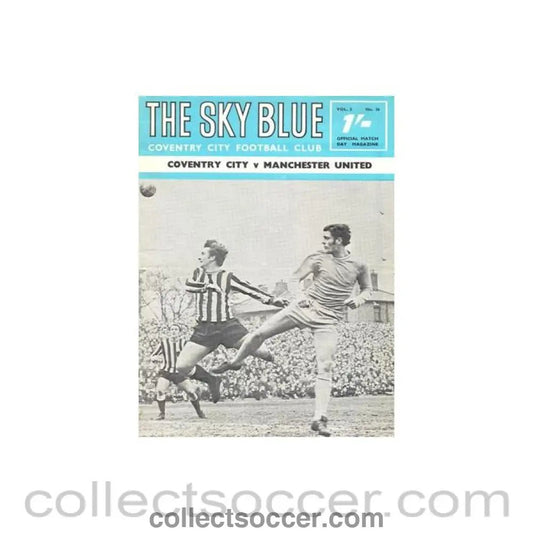 1969 - Coventry City v Manchester United official programme 08/04/1969 Football League - Collect Soccer