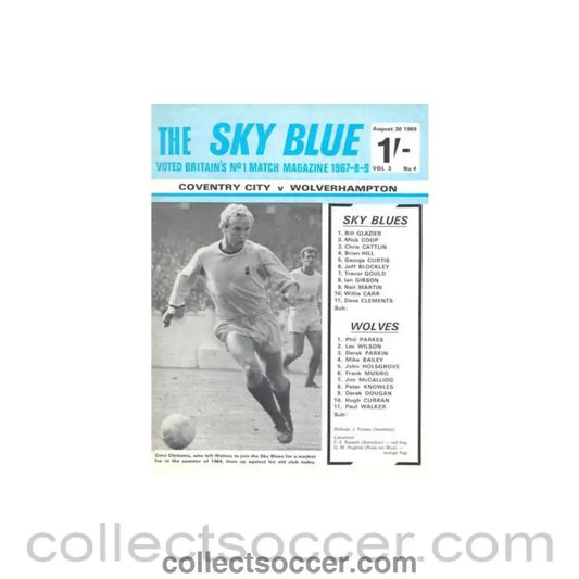 1969 - Coventry City v Wolverhampton Wanderers official programme 30/08/1969 Football League - Collect Soccer
