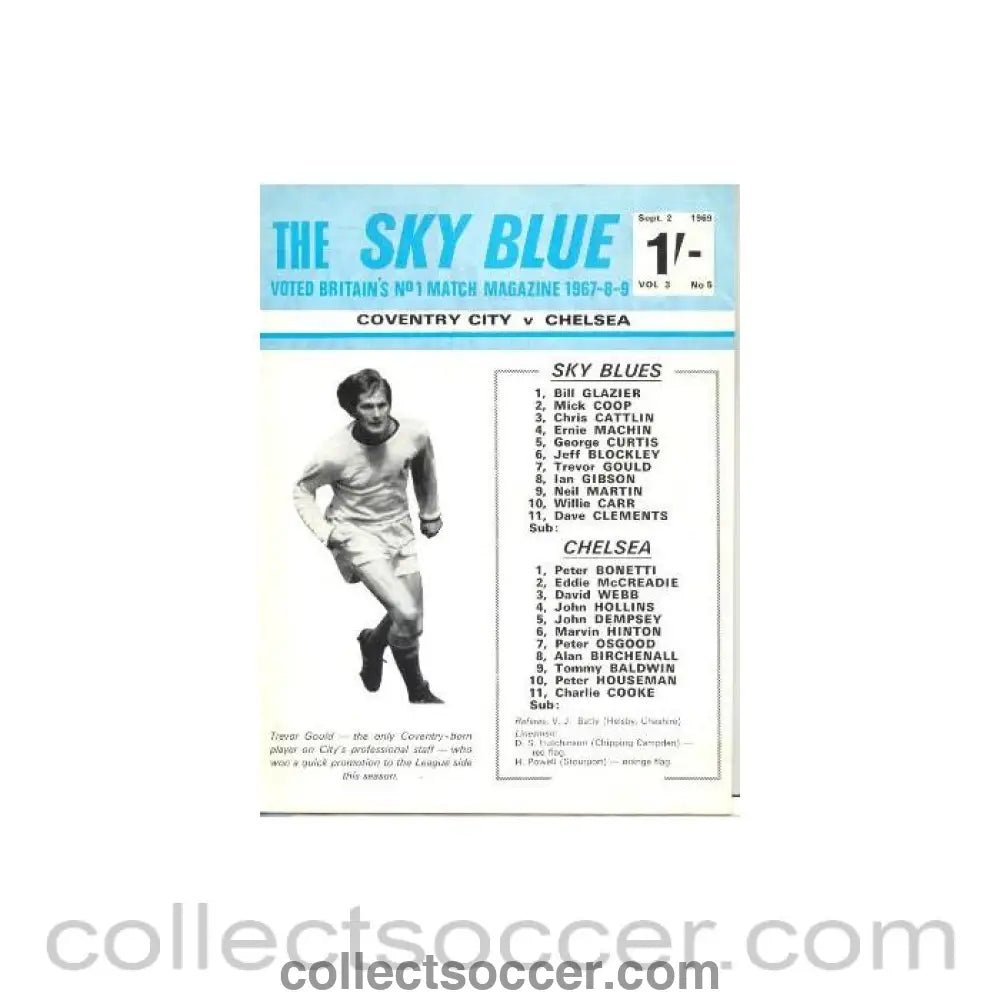 1969 - Coventry City vChelsea official programme 02/09/1969 - Collect Soccer