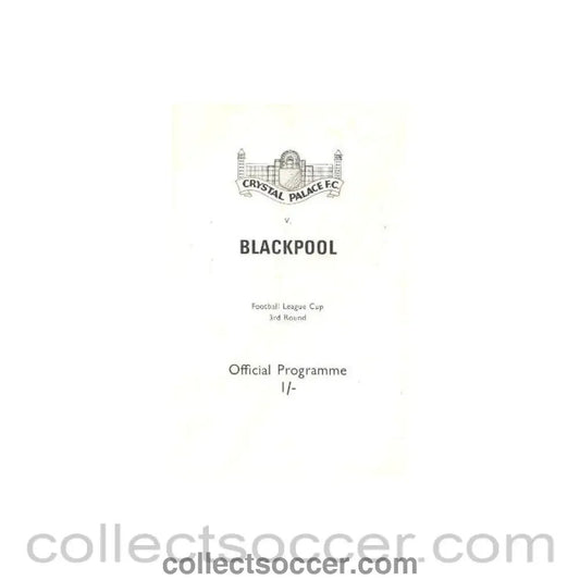 1969 - Crystal Palace v Blackpool official programme 24/09/1969 - Collect Soccer