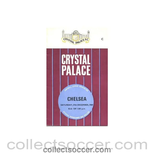 1969 - Crystal Palace vChelsea official programme 27/12/1969