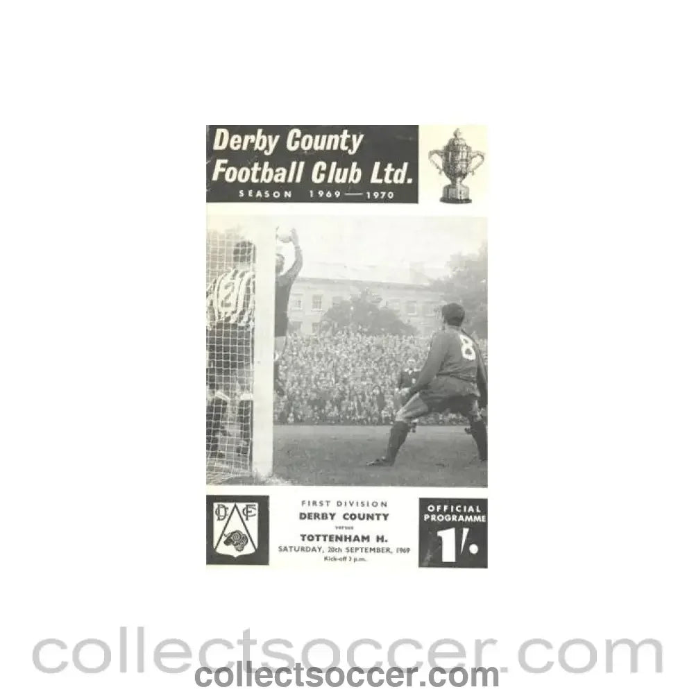 1969 - Derby County v Tottenham Hotspur official programme 20/09/1969 Football League - Collect Soccer