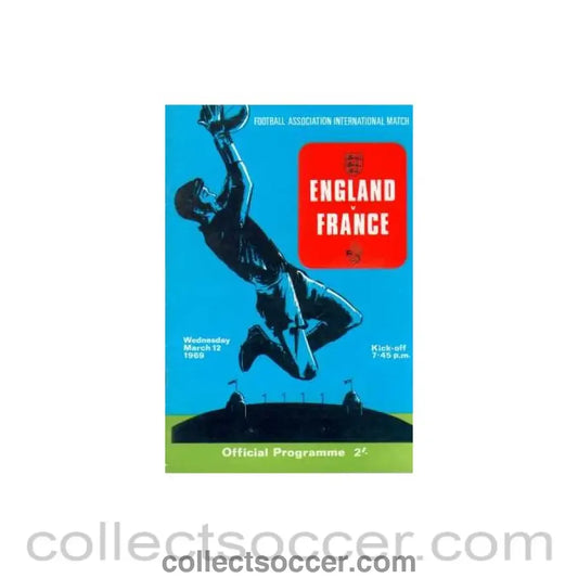1969 England V France Programme 12/03/1969