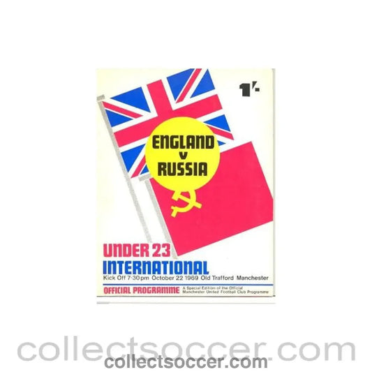 1969 England v Russia official programme 22/10/1969 U23 - Collect Soccer