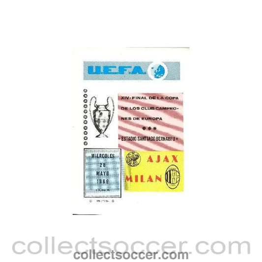 1969 European Cup Final Milan v Ajax official programme