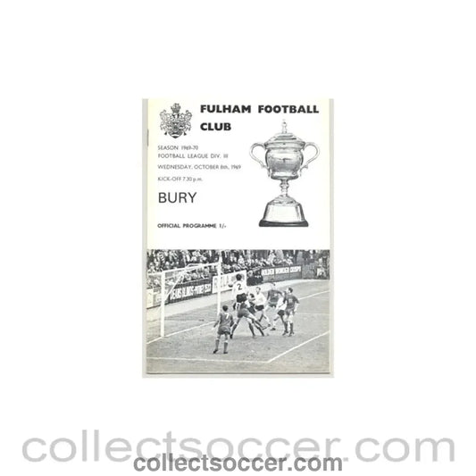 1969 - Fulham v Bury official programme 08/10/1969 - Collect Soccer